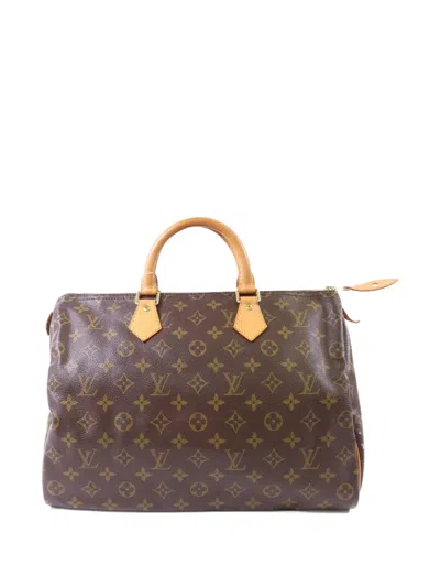 Pre-owned Louis Vuitton 35 Speedy Monogram Tote Bag In Brown