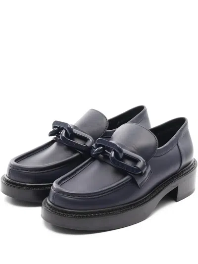 Pre-owned Louis Vuitton 40mm Academy Line Loafers In Blue