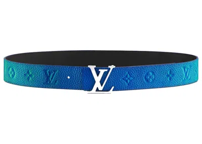 Pre-owned Louis Vuitton 40mm Reversible Belt Lv Initials Taurillon Illusion In Green