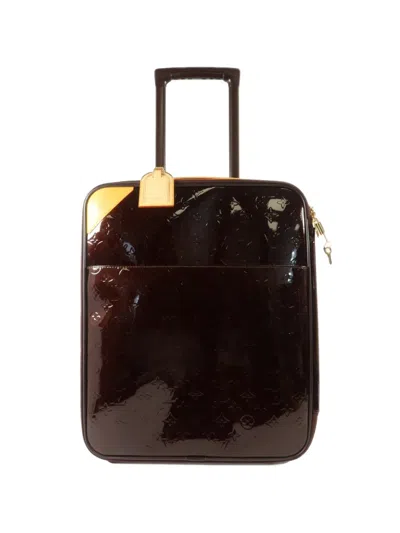 Pre-owned Louis Vuitton 45 Pégase Monogram Vernis Suitcase In Red
