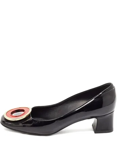 Pre-owned Louis Vuitton 50mm Patent Leather Square Toe Pumps In Black