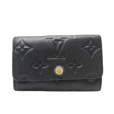 Pre-owned Louis Vuitton 6 Key Holder Black Leather Wallet  ()