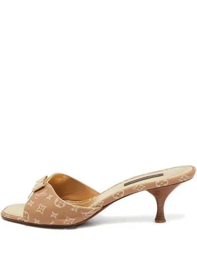 Pre-owned Louis Vuitton 60mm Mini Lin Monogram Sandals
