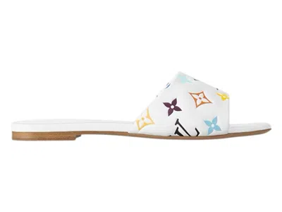 Pre-owned Louis Vuitton 6am Flat Mules Takashi Murakami (women's) Sneakers In White