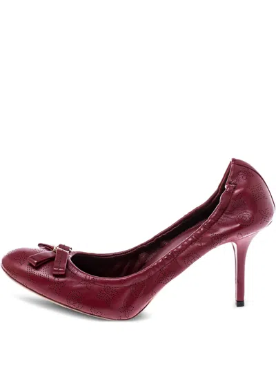 Pre-owned Louis Vuitton 80mm Elba Leather Pumps In Red