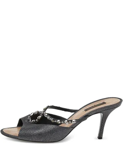 Pre-owned Louis Vuitton 90mm Crystal-embellished Mules