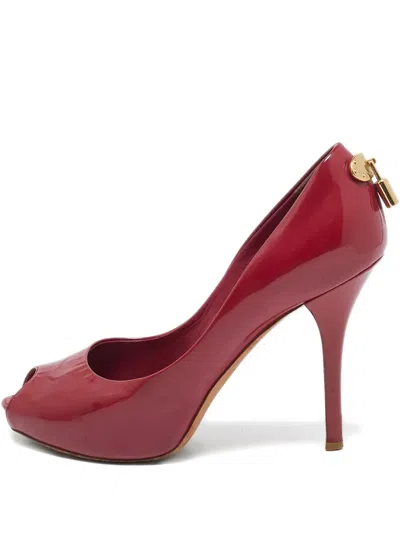 Pre-owned Louis Vuitton 90mm Patent Leather Peep Toe Pumps