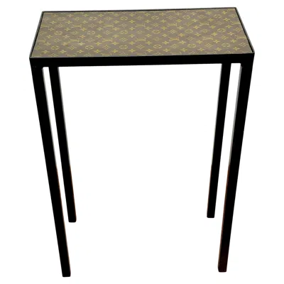 Pre-owned Louis Vuitton A Vintage  Lv Canvas & Wrought Iron Console Table In Black