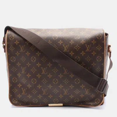 Pre-owned Louis Vuitton Abbesses Shoulder Crossbody Messenger Bag Monogram Leather In Brown