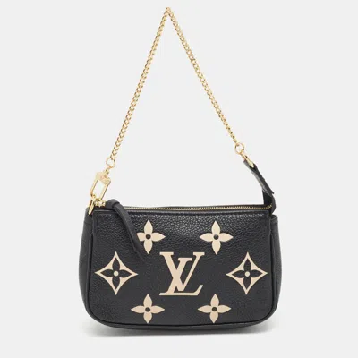 Pre-owned Louis Vuitton Accessoires Mini Black/cream Monogram Giant Empreinte Leather Pochette
