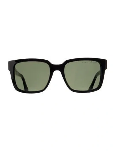 Pre-owned Louis Vuitton Acetate Lv Square Sunglasses Square Sunglasses In Black