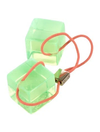 Pre-owned Louis Vuitton Acrylic Cubes Hair Tie In Green
