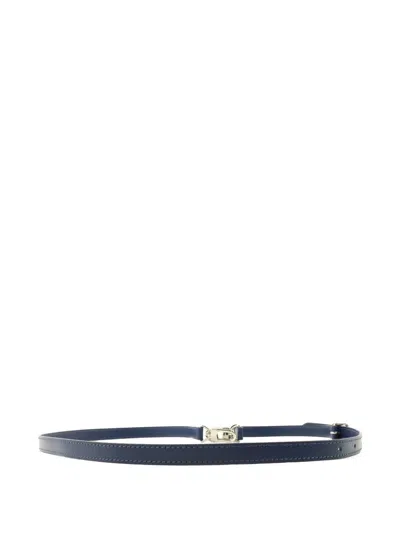 Pre-owned Louis Vuitton Adjustable Leather Bag Strap In Blue