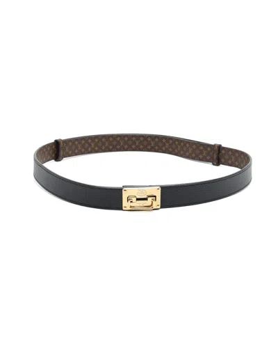 Louis Vuitton Adjustable Leather Belt In Black