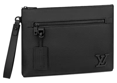 Pre-owned Louis Vuitton Aerogram Ipad Pouch In Black