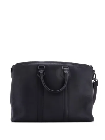 Pre-owned Louis Vuitton Aerogram Lock It Tote Leather Satchel In Black