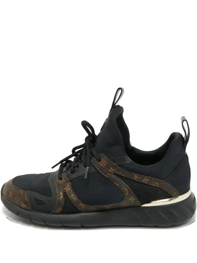 Pre-owned Louis Vuitton Aftergame Monogram Sneakers In Black