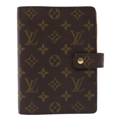 Pre-owned Louis Vuitton Agenda Cover Brown Canvas Wallet  ()