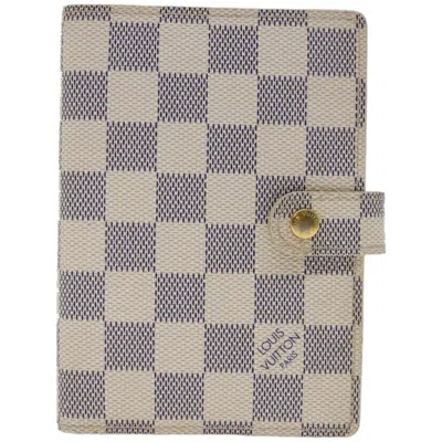 Pre-owned Louis Vuitton Agenda Cover Canvas Wallet () In White