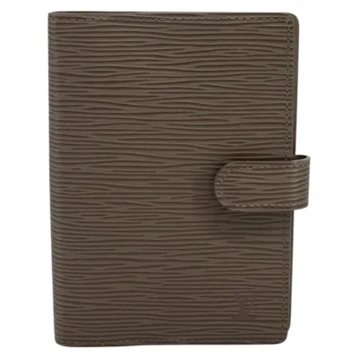 Pre-owned Louis Vuitton Agenda Cover Grey Leather Wallet  () In Gray