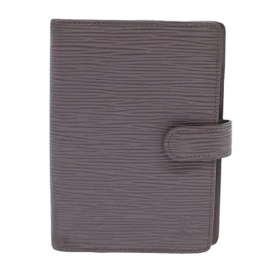Pre-owned Louis Vuitton Agenda Cover Purple Leather Wallet  ()
