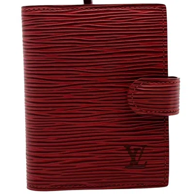 Pre-owned Louis Vuitton Agenda Cover Red Leather Wallet  ()