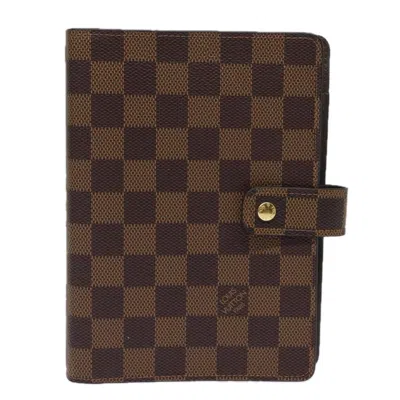 Pre-owned Louis Vuitton Agenda Mm Canvas Wallet () In Brown