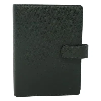 Pre-owned Louis Vuitton Agenda Mm Green Leather Wallet  ()