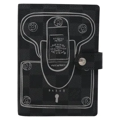 Pre-owned Louis Vuitton Agenda Pm Black Canvas Wallet  ()