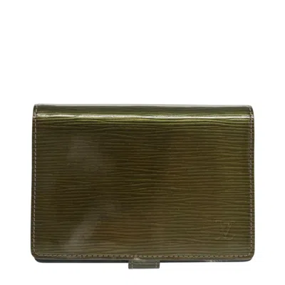 Pre-owned Louis Vuitton Agenda Pm Green Leather Wallet  ()