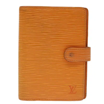 Pre-owned Louis Vuitton Agenda Pm Orange Leather Wallet  ()