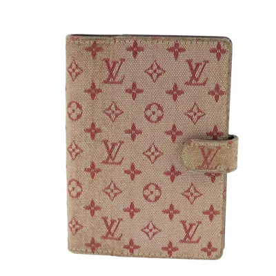 Pre-owned Louis Vuitton Agenda Pm Red Canvas Wallet  ()