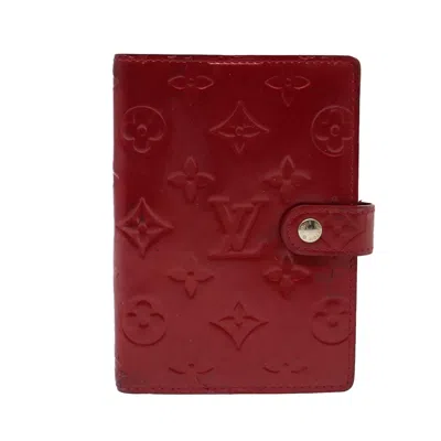Pre-owned Louis Vuitton Agenda Pm Red Patent Leather Wallet  ()