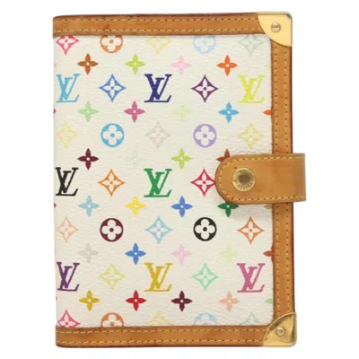 Pre-owned Louis Vuitton Agenda Pm White Canvas Wallet  ()