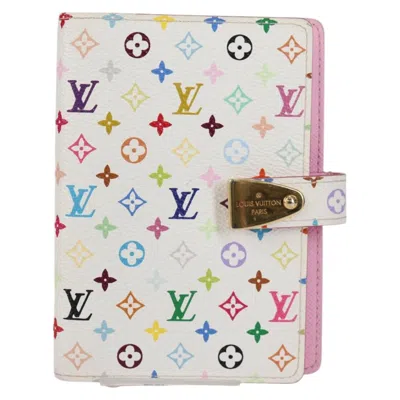 Pre-owned Louis Vuitton Agenda Pm White Canvas Wallet  ()
