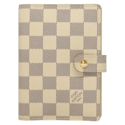 Pre-owned Louis Vuitton Agenda Pm White Canvas Wallet  ()