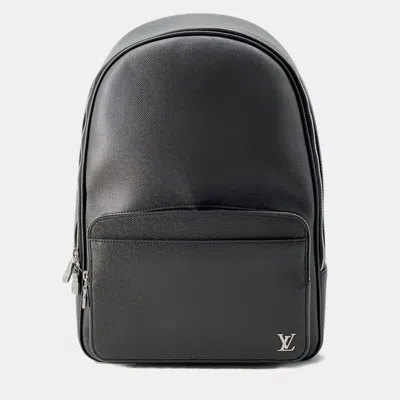 Pre-owned Louis Vuitton Alex Backpack Noir Taiga Leather In Black