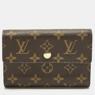 Pre-owned Louis Vuitton Alexandra Monogram Canvas Wallet In Brown