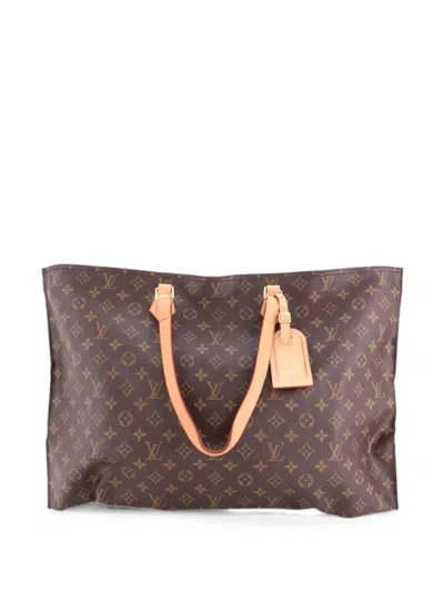 Pre-owned Louis Vuitton All In Handbag Monogram Canvas Mm Travel Bag In Brown