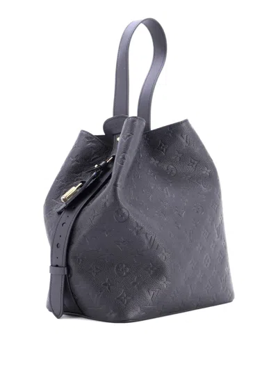 Pre-owned Louis Vuitton All In Monogram Empreinte Leather Gm Bucket Bag In Black