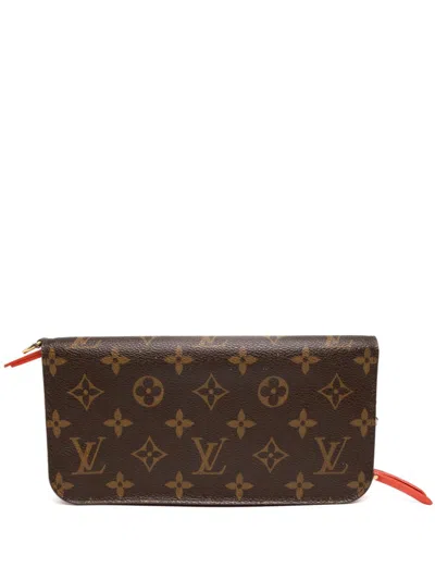 Pre-owned Louis Vuitton All-over Logo Print Wallet In Brown