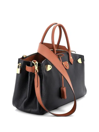 Pre-owned Louis Vuitton All Set Bag Calfskin Mm Satchel In Black