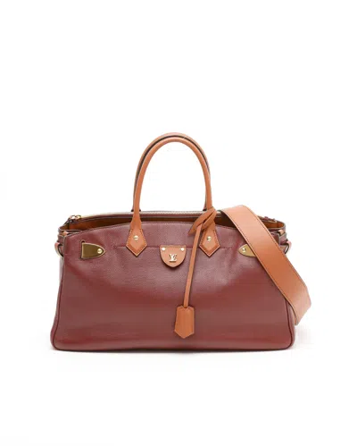 Pre-owned Louis Vuitton All Set Top Handle Bag In Burgundy