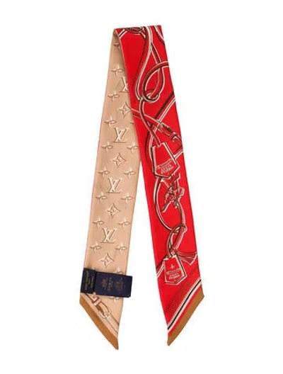 Pre-owned Louis Vuitton All That Straps Nano Silk Bandeau In Red