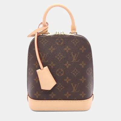 Pre-owned Louis Vuitton Alma Backpack Coated Canvas And Leather Monogram Brown