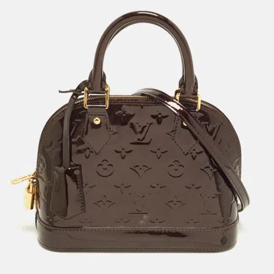 Pre-owned Louis Vuitton Alma Bb Amarante Monogram Vernis Bag In Purple