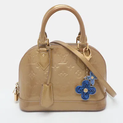 Pre-owned Louis Vuitton Alma Bb Beige Poudre Monogram Vernis Bag In Sand