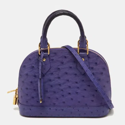 Pre-owned Louis Vuitton Alma Bb Purple Ostrich Leather Bag