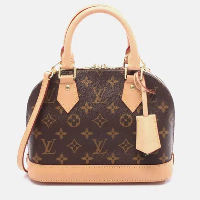 Pre-owned Louis Vuitton Alma Bb Shoulder Handbag Monogram Canvas In Brown