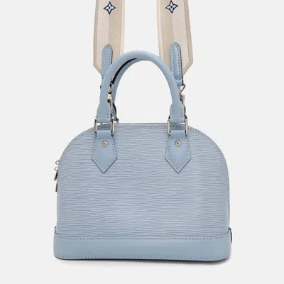 Pre-owned Louis Vuitton Alma Blue Nuage Epi Leather Bb Hand Bag
